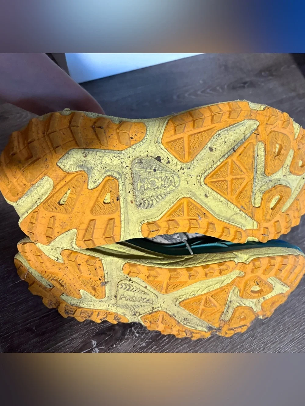 Hoka Stinson 7 Men's Running Shoes — Blue, Yellow, Cream
